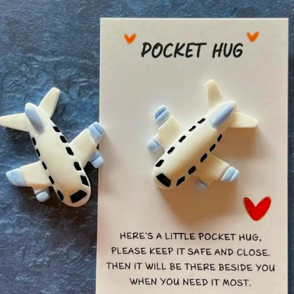 Pocket Hug Airplane Pins